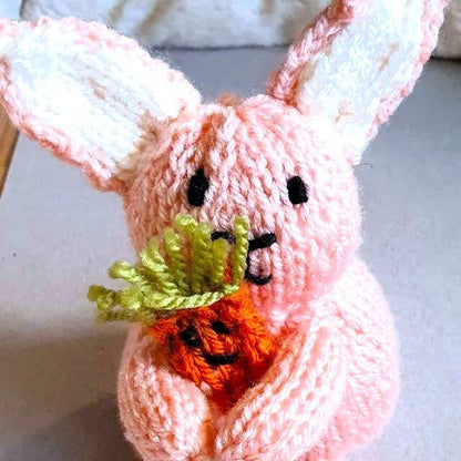 Vintage Knitting Pattern 7" Baby Easter Bunnies Quick Easy Knit PDF Instant Digital Download Knitted Bunny Rabbits Amigurumi Soft Toys 4 Ply