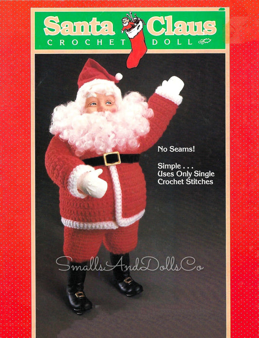 Vintage Christmas Crochet Pattern 16" Santa Claus Doll PDF Instant Digital Download Jolly St Nick 10 Ply
