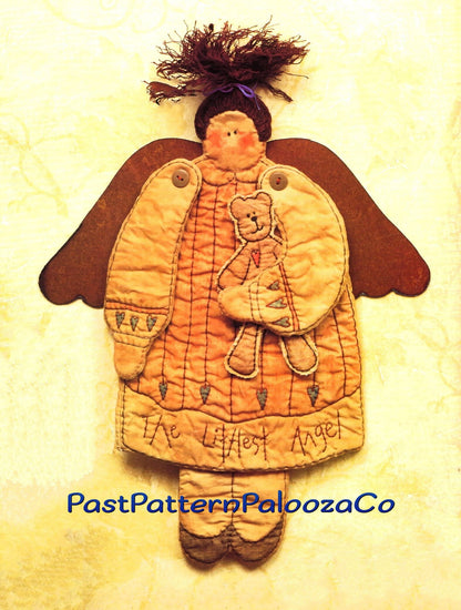 Vintage Sewing Pattern 14" Primitive Country Angels Wall Hangings Homespun Folk Art PDF Instant Digital Download Cotton Fabric 2 Designs