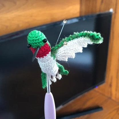 Vintage Crochet Pattern 3" Ruby-Throated Hummingbird PDF Instant Digital Download Small Bird Amigurumi Plush Stuffed Soft Toy or Plant Pick