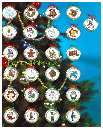 Vintage Cross Stitch Patterns 50 Mini Classic Christmas Ornaments PDF Instant Digital Download Cute Holiday Designs 2-3 Inch