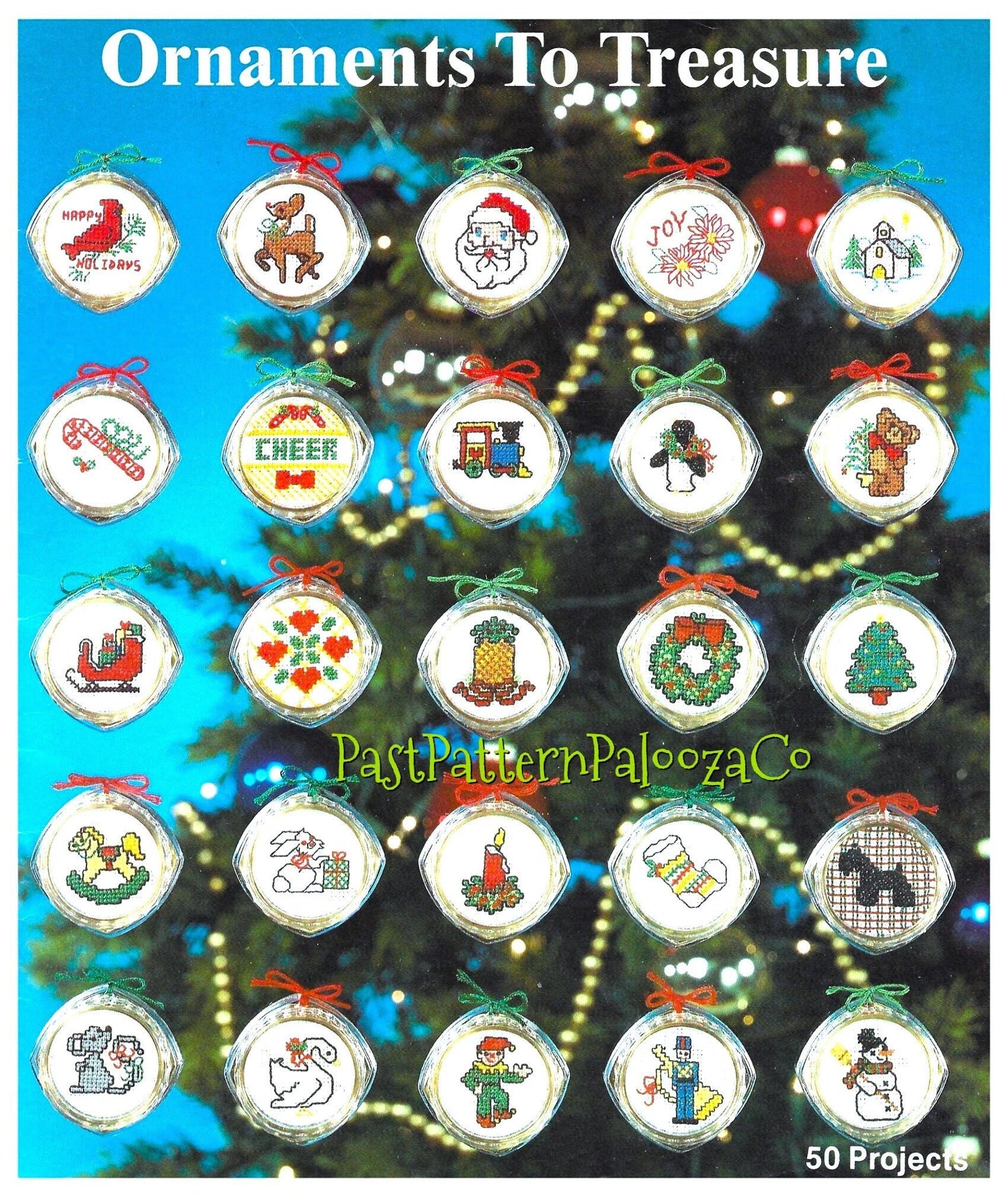 Vintage Cross Stitch Patterns 50 Mini Classic Christmas Ornaments PDF Instant Digital Download Cute Holiday Designs 2-3 Inch