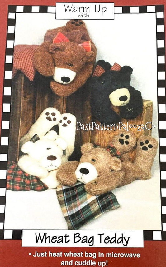 Vintage Sewing Pattern 21" Wheat Bag Teddy Bears Hot Cold Compress PDF Instant Digital Download Felt or Faux Fur Fabric