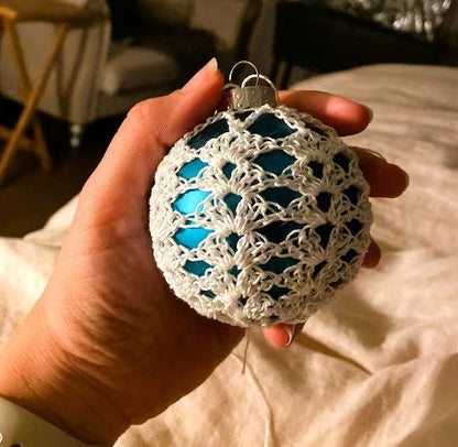 Vintage Crochet Pattern Lacy Frosted Christmas Ornament Covers Ball Slipcovers PDF Instant Digital Download Tree Ball Holders 5 Designs