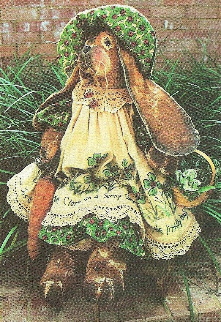 Vintage Sewing Pattern 29" Large Fabric Country Lop Eared Bunny Rabbit Soft Toy Doll & Clothing Flopsy Lopsy PDF Instant Digital Download