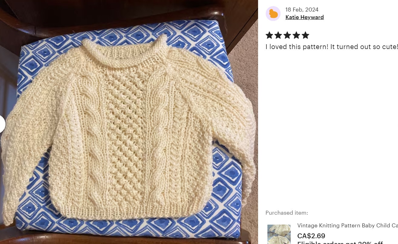 Vintage Knitting Pattern Baby Child Cable Aran Sweaters Cardigan Pullover PDF Instant Digital Download Jumper 0-6 Yrs-