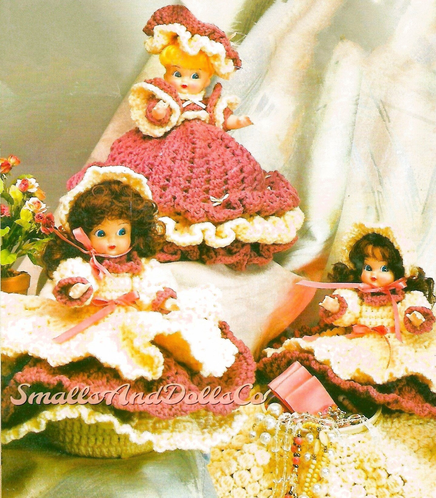 Vintage Crochet Pattern Pretty Old Fashioned Air Freshener Dolls PDF Instant Digital Download 2 Designs Treasure Keepers 10 Ply