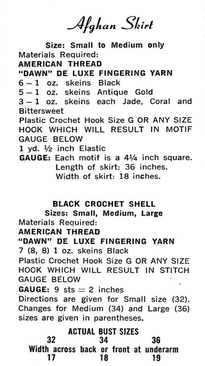 Vintage Crochet Pattern Womens Granny Square Maxi Tube Skirt & Shell Top Outfit PDF Instant Digital Download Boho Retro Chic 4 Ply