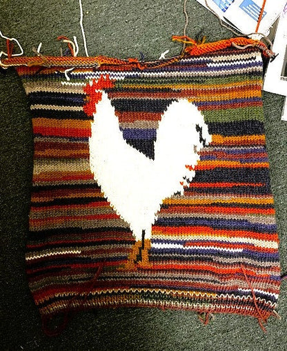 Vintage Knitting Pattern Sunny Side Up Egg and Chicken Sweater PDF Instant Digital Download Womens Mens Adults Funny Novelty Jumper 4 Ply