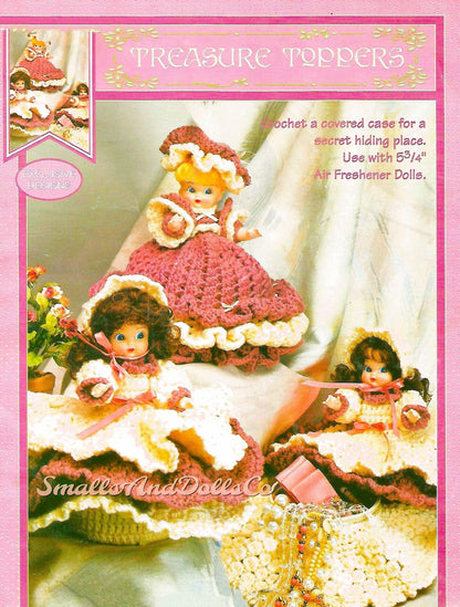 Vintage Crochet Pattern Pretty Old Fashioned Air Freshener Dolls PDF Instant Digital Download 2 Designs Treasure Keepers 10 Ply
