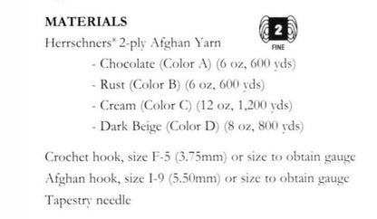 Vintage Crochet Afghan Navajo Indian Blanket Pattern PDF Instant Digital Download Tunisian Stitch Design 45x65 5 Ply