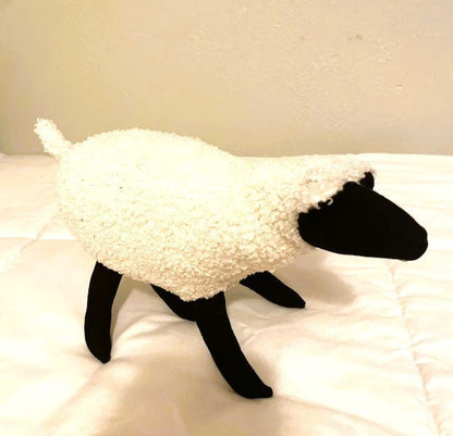 Vintage Sewing Pattern 18" Plush Brown Black Sheep Wool Fur Fabric Soft Toy PDF Instant Digital Download Sewn Lamb Realistic Farm Animal