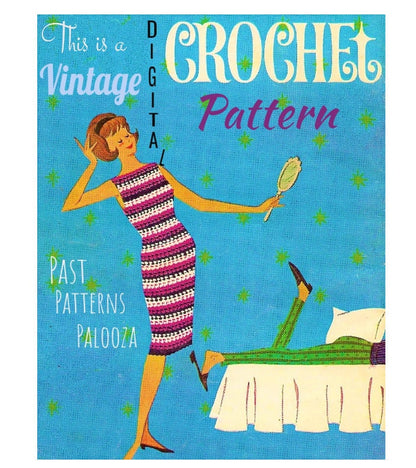 Vintage Crochet Pattern Womens Long Sweater Lacy Paneled Openwork Tunic PDF Instant Digital Download Pretty Cotton Jumper DK 8 Ply