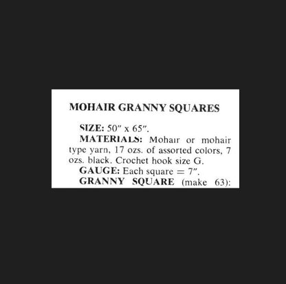 Vintage Crochet Pattern Classic Original OG Granny Squares Afghan PDF Instant Digital Download Scrap Yarn Blanket 10 Ply
