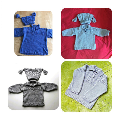 Vintage Knitting Pattern Baby Toddler Child Tunic Sweater Tasseled Hat Set PDF Instant Digital Download 0-8 yrs DK