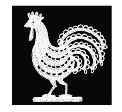 Vintage Thread Crochet Pattern Mini 3" Rooster Chicken Applique Lacy Embellishment PDF Instant Digital Download Workbook