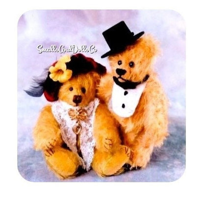 Vintage Sewing Pattern 5" Mini Plush Teddy Bear Couple PDF Instant Digital Download Sewn Soft Toy Faux Fur Stuffed Teddies