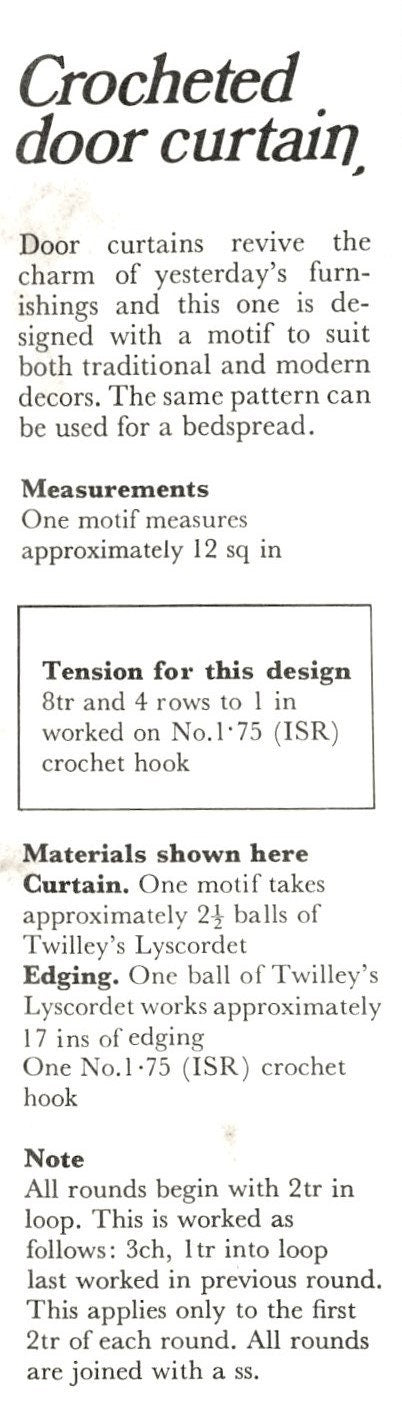 Vintage Crochet Pattern Mod Motif Door Curtain or Bedspread PDF Instant Digital Download Boho Granny Square Counterpane