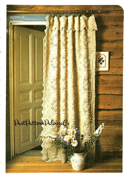 Vintage Crochet Pattern Mod Motif Door Curtain or Bedspread PDF Instant Digital Download Boho Granny Square Counterpane