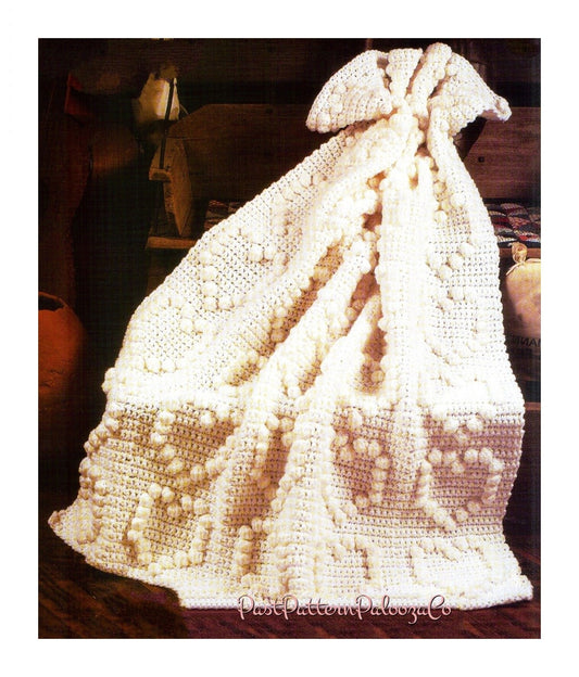 Vintage Crochet Pattern Aran Hearts of Love Afghan PDF Instant Digital Download Cluster Stitch Throw Blanket 10 Ply