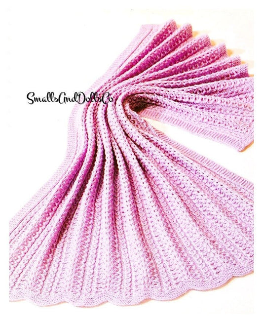 Vintage Knitting Pattern Lacy Ostrich Plume Stitch Baby Blanket PDF Instant Digital Download Feathery Stitched Throw DK
