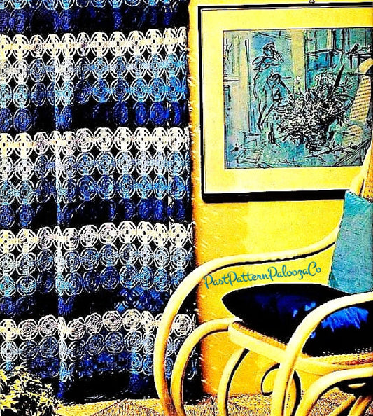 Vintage Thread Crochet Pattern Lace Curtains Granny Circle Motif Door or Window PDF Instant Digital Download Boho Home Decor