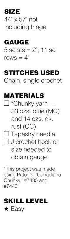 Vintage Crochet Pattern Old West Rodeo Afghan PDF Instant Digital Download Cowboy Bronco Blanket 44x57 12 Ply