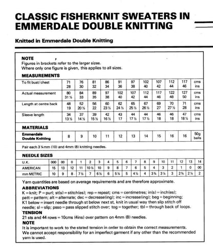 Vintage Knitting Pattern His Hers Classic Fisherknit Sweaters Plain Crew V Neck Pullovers PDF Instant Digital Download Womens Mens Jumpers