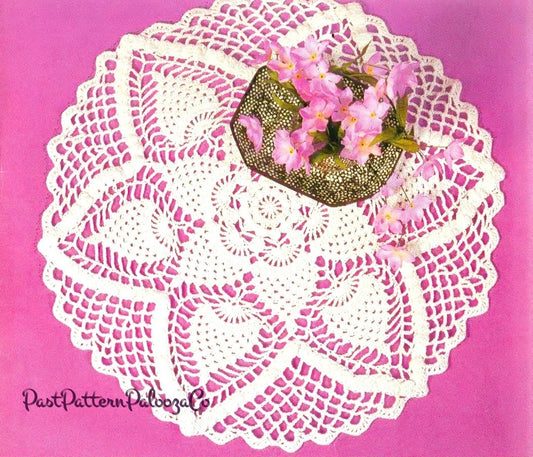 Vintage Crochet Pattern 22" Pineapple Flower Doily Lacy Centerpiece PDF Instant Digital Download Dresser Table Decor 4 Ply