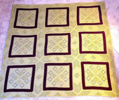 Vintage Crochet Pattern Mod Motif Door Curtain or Bedspread PDF Instant Digital Download Boho Granny Square Counterpane