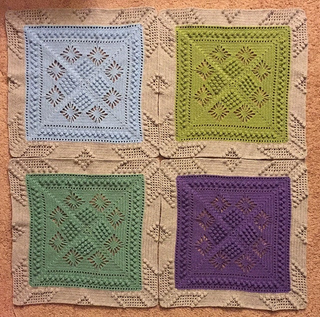 Vintage Crochet Pattern Mod Motif Door Curtain or Bedspread PDF Instant Digital Download Boho Granny Square Counterpane