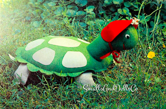 Vintage Sewing Pattern 18" Tillie Turtle Soft Sculpture Toy Doll PDF Instant Digital Download Retro Felt Fabric Stuffed Animal
