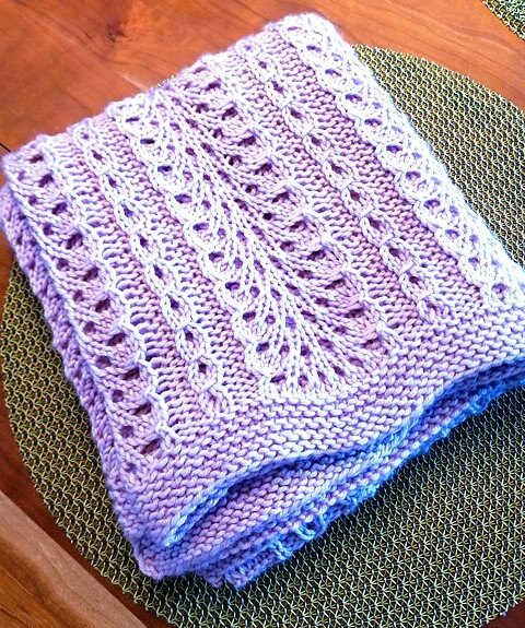 Vintage Knitting Pattern Lacy Ostrich Plume Stitch Baby Blanket PDF Instant Digital Download Feathery Stitched Throw DK