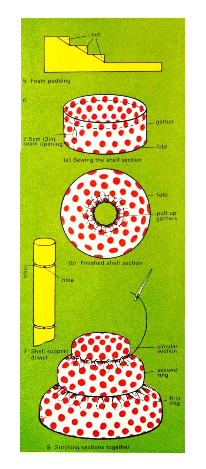 Vintage Sewing Pattern 36" Giant Snail Soft Toy Seat Ride On Chair PDF Instant Digital Download Toddler Pouf Pouffe