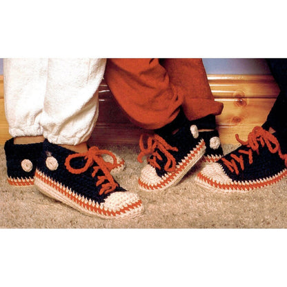 Vintage Crochet Patterns Fun Family Sneaker Slipper Shoes PDF Instant Digital Download Womens Mens Childrens Running Shoe Slippers 14 Ply