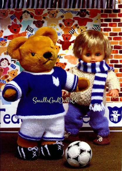 Vintage Doll and Teddy Knitting Patterns 12 Best of Friends Outfits PDF Instant Digital Download 12-22 Inch Dolls or Bears DK