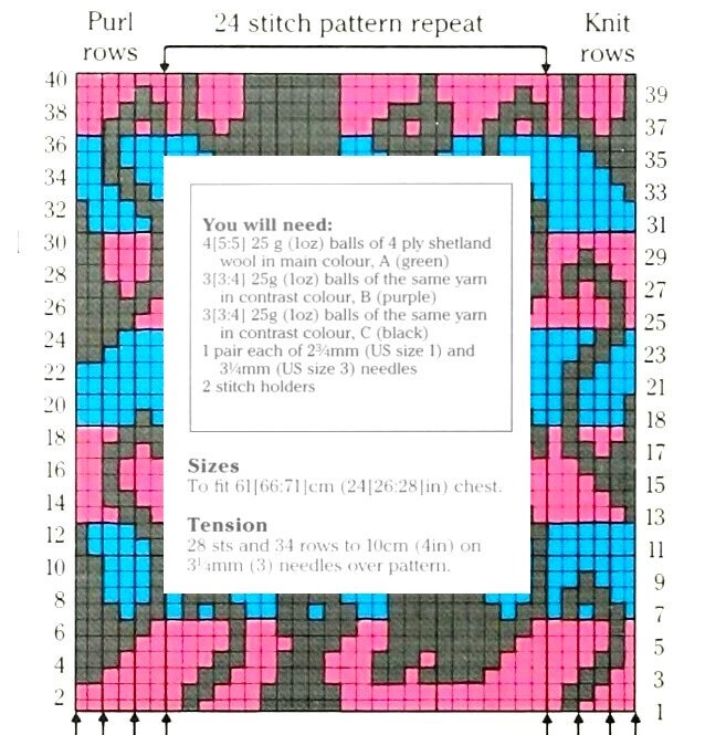 Vintage Knitting Pattern Kids Childs Knit Kitty Cat Motif Pullover Sweater PDF Instant Digital Download Cute Animal Jumper 4-8 Years 4 Ply