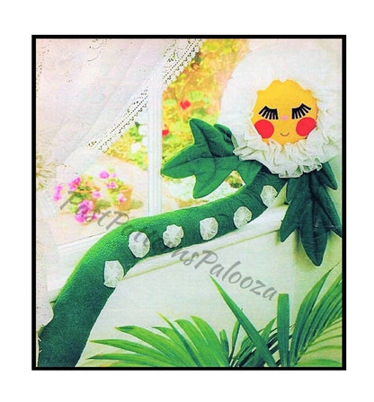 Vintage Sewing Pattern 30" Tall Giant Plush Daisy Flower Soft Toy or Draft Stopper PDF Instant Digital Download Retro Kitsch Fabric Flower