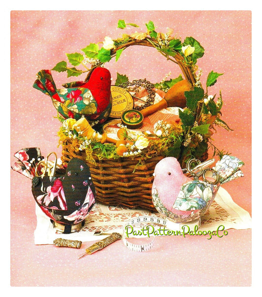 Vintage Sewing Pattern 4" Little Bird Pin Cushions PDF Instant Digital Download Retro Sweet Mini Birdie Pincushion or Small Soft Toys