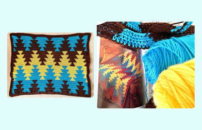 Vintage Crochet Afghan Pattern Santa Fe Navajo Indian Blanket PDF Instant Digital Download Navajo Indian Geometric Diamonds Throw 10 Ply