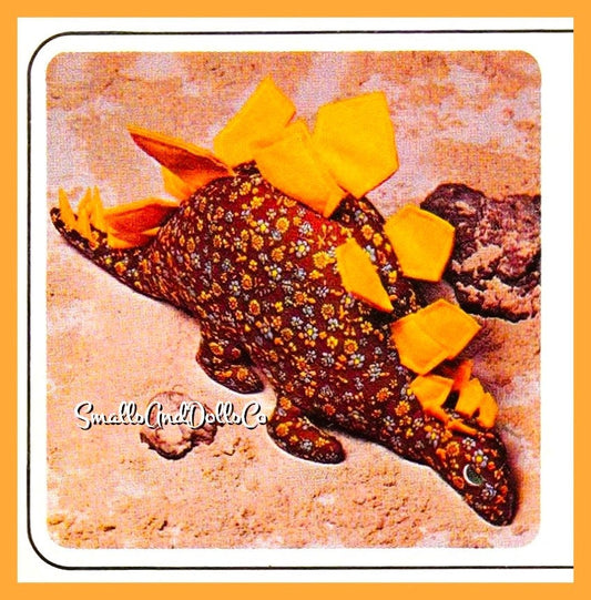 Vintage Sewing Pattern 20" Calico Fabric Stegosaurus Soft Sculpture Toy Dinosaur PDF Instant Digital Download Dino Stuffed Animal