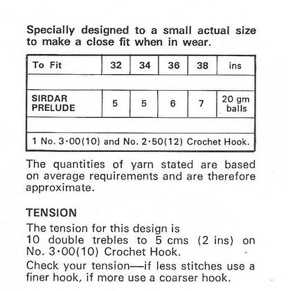Vintage Crochet Pattern Womens V Neck Summer Top PDF Instant Digital Download Retro Sleeveless Fitted Cami Tank 4 Ply