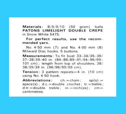 Vintage Crochet Pattern Womens Long Lace Maxi Vest Waistcoat Front Buttons PDF Instant Digital Download Groovy Mod Boho Hippie Top 4 Ply