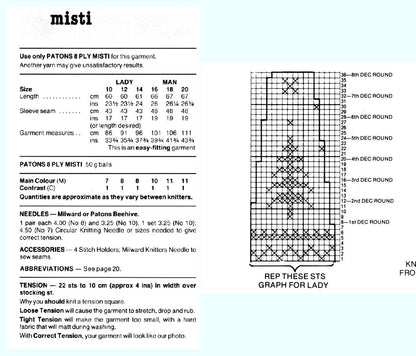 Vintage Knitting Sweater Pattern His Hers Nordic Pine Tree Yoke Fair PDF Instant Digital Download Fairisle Pullover Jumper DK
