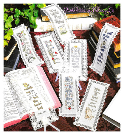 Vintage Cross Stitch Patterns 24 Religious Bookmarks PDF Instant Digital Download Inspirational Biblical Psalms Christian Book Marks
