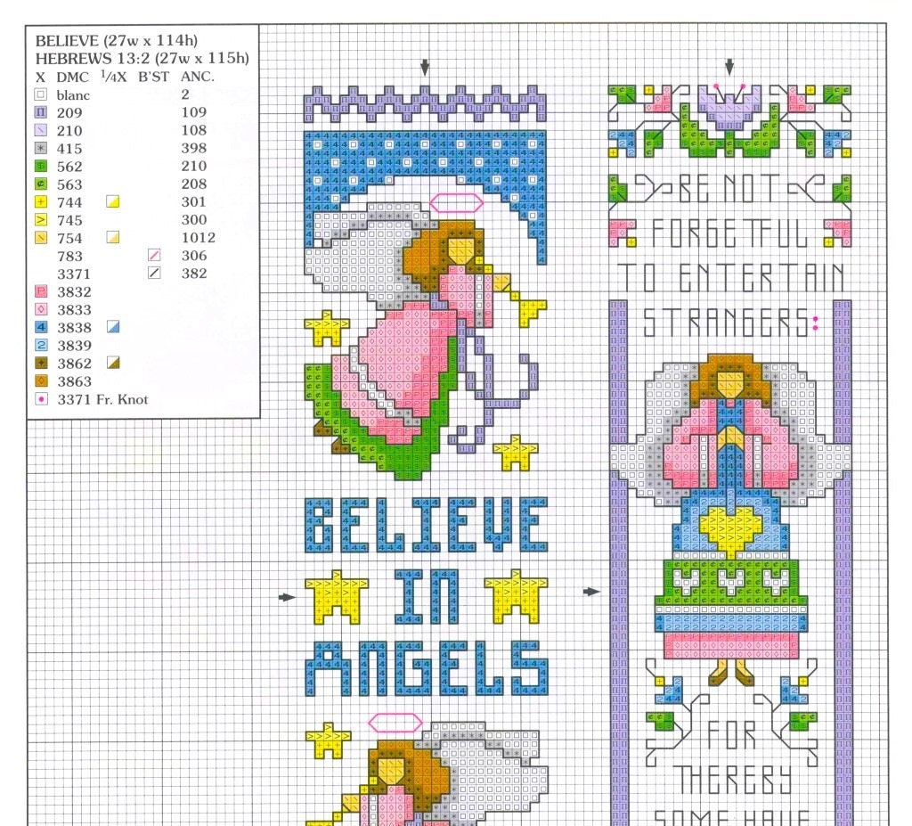 Vintage Cross Stitch Patterns 8 Heavenly Angels Bookmarks PDF Instant Digital Download Inspirational Quotes Proverbs Psalms Book Marks