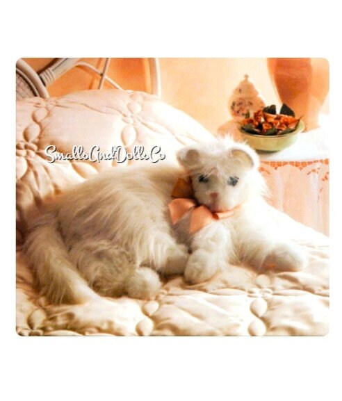 Vintage Sewing Pattern 18" Fluffy Persian Kitty Cat Soft Toy Doll or Pajama Case Faux Fur Fabric PDF Instant Digital Download Plush Bed Cat