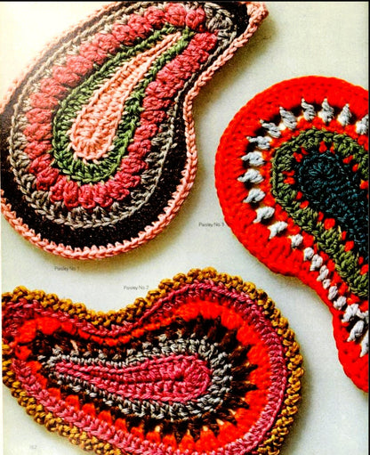 Vintage Crochet Pattern Womens Paisley Motif Blouse Crop Top PDF Instant Digital Download Retro Boho Hippie Chic 10 Ply