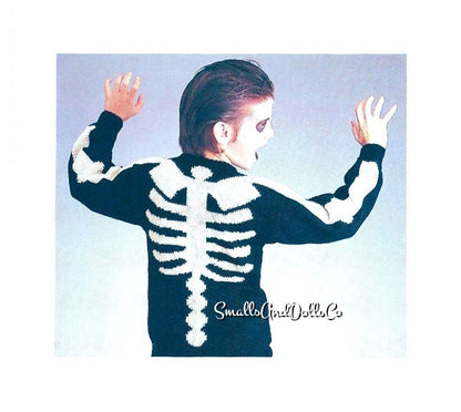 Vintage Knitting Pattern Childs Skeleton Sweater PDF Instant Digital Download Toddler to Big Kids  Pullover 2-10 yrs DK