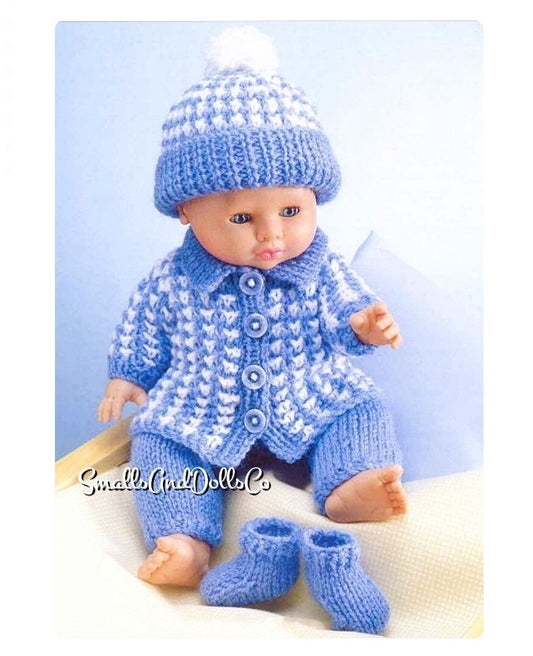 Vintage Knitting Pattern Doll Clothes Coat Hat Pants Boots Set for 12-14 15-18 19-22 Inch Dolls PDF Instant Digital Download DK